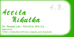 attila mikulka business card